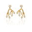 18ct Gold Plated Sterling Silver Topaz Branch Earrings