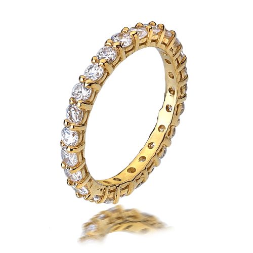 18ct Gold Vermeil Sterling Silver Eternity Ring
