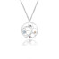 Platinum Plated Sterling Silver Gemstone Circle Pendant